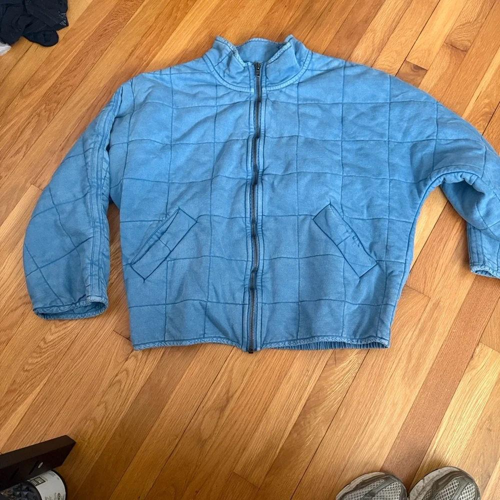 Free People Light Blue Quilted Puffer Jacket - Picture 2 of 6